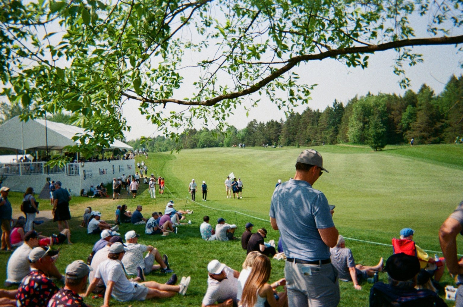 Spectators watching a golf tournament