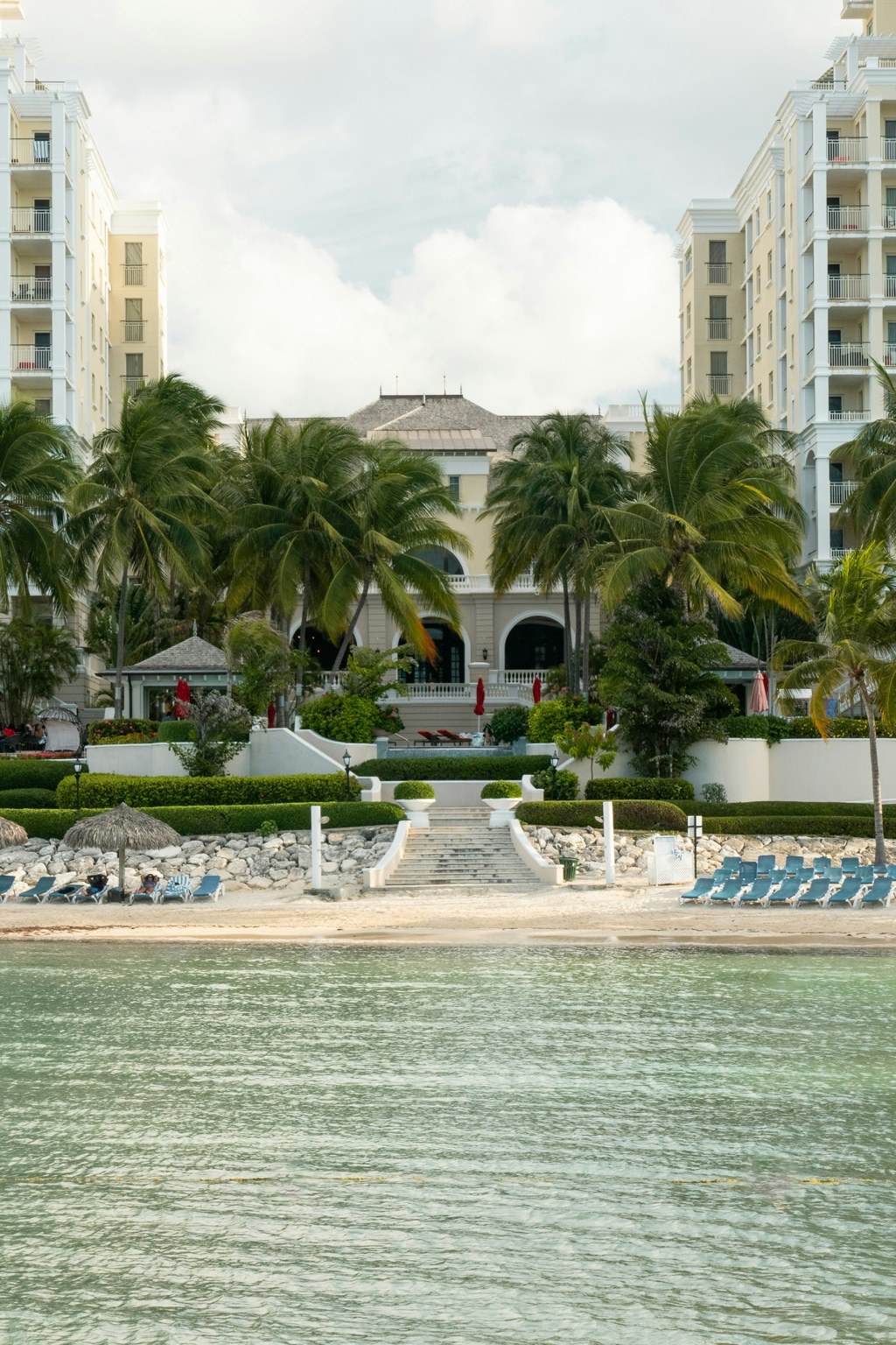 Tropical resort and Caribbean sea
