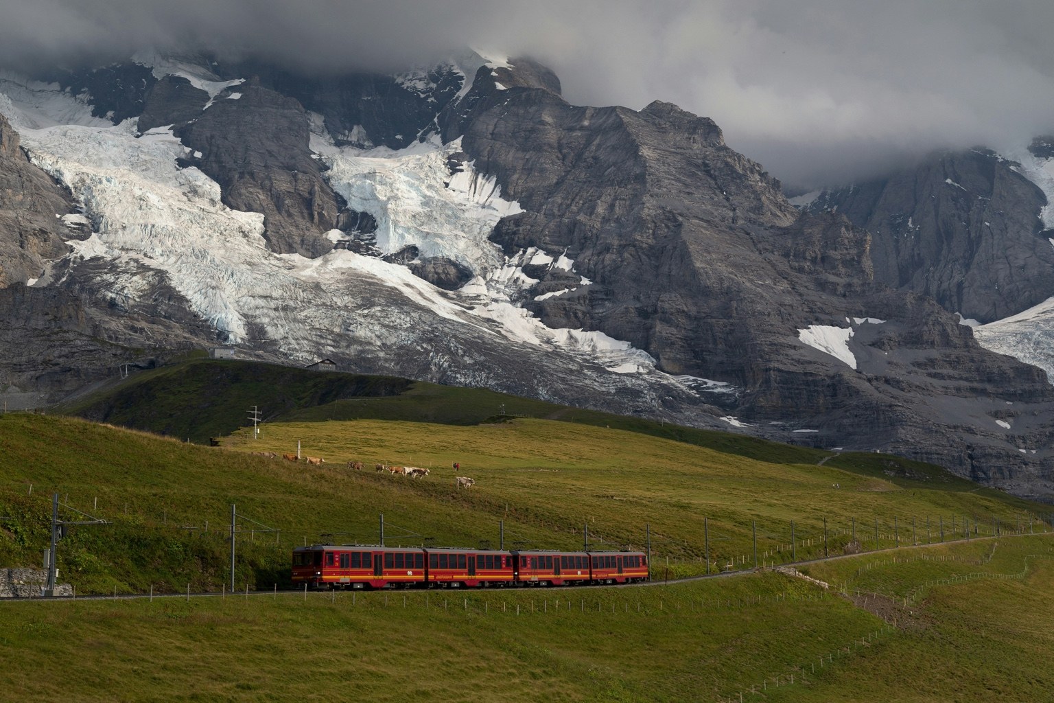 Bernina Express in the Swiss Alps